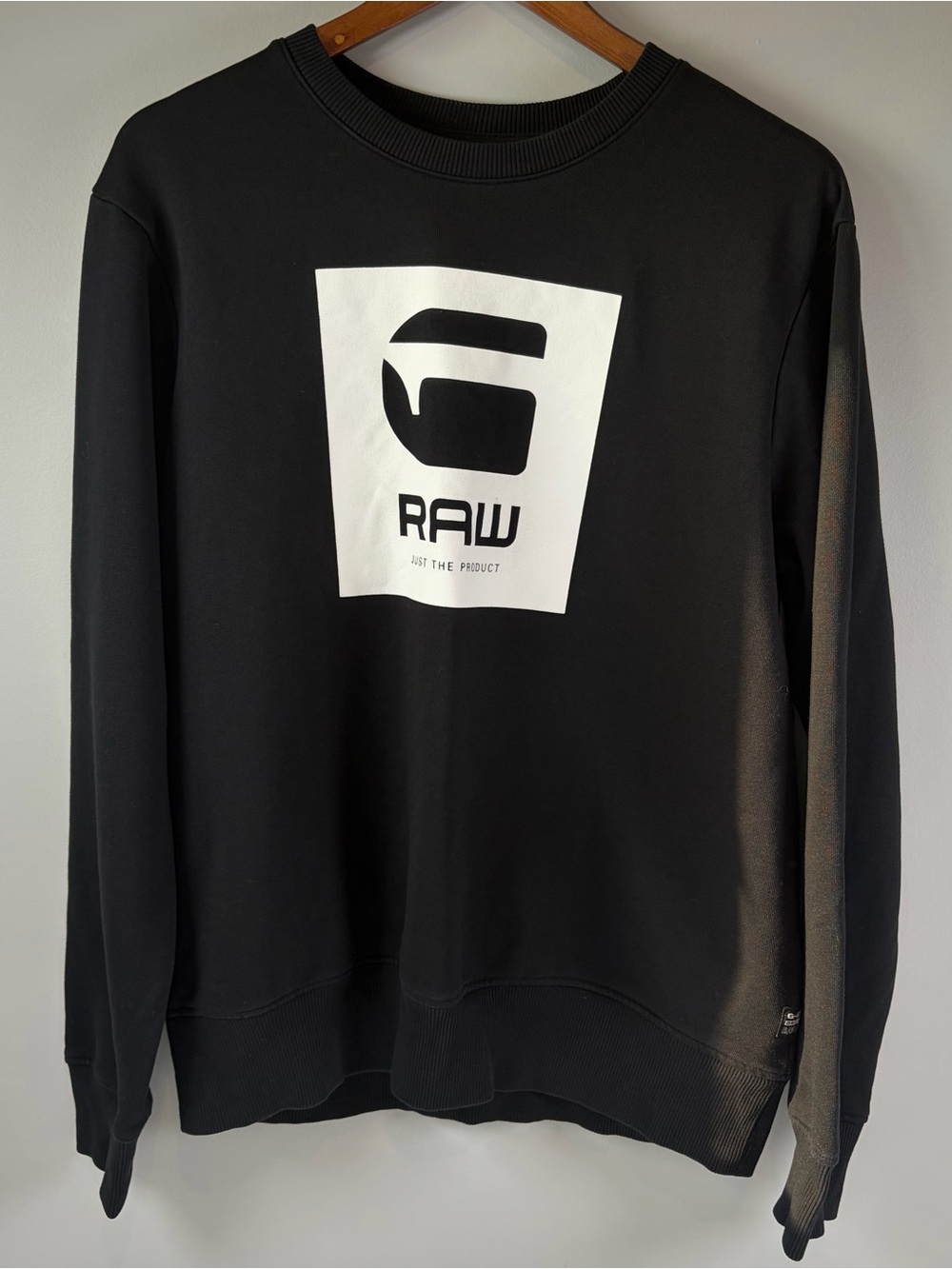 G-Star Black Crewneck Sweater with White RAW Logo